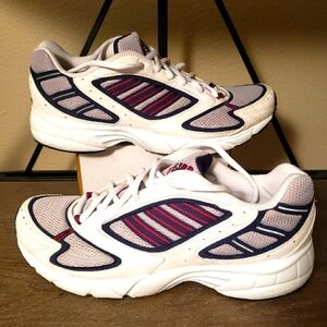 NWOB‎ VTG 90s Adidas Running Shoes White Gray Red Stripes Athletic Sneakers